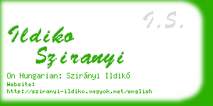 ildiko sziranyi business card