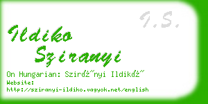 ildiko sziranyi business card